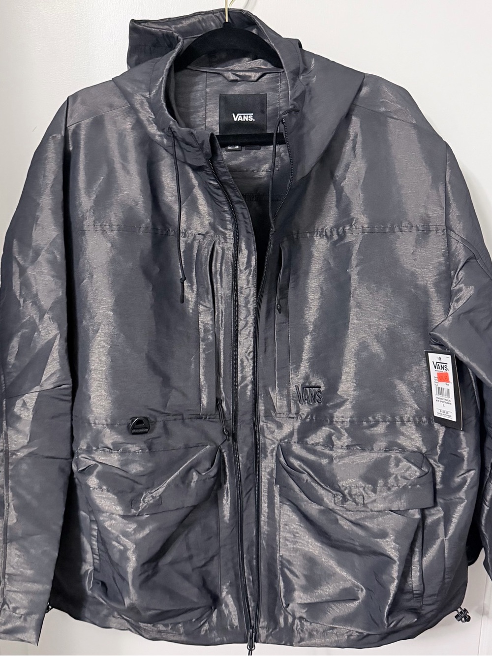 Vans Men's Shiny Black Hooded MTE Spectrum Windbreaker